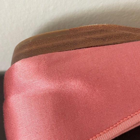 Badgley Mischka Pink Satin Flats with Crystal Detail - Picture 6 of 7